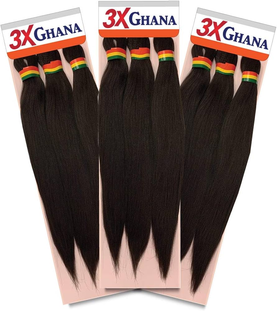 Pre-stretched X-Pression 3X Ghana Braids unfolded 50"