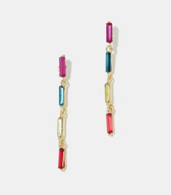 Colorful gemstone drop earrings