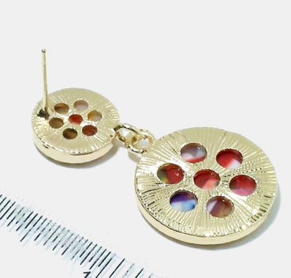 Enamel drop earrings